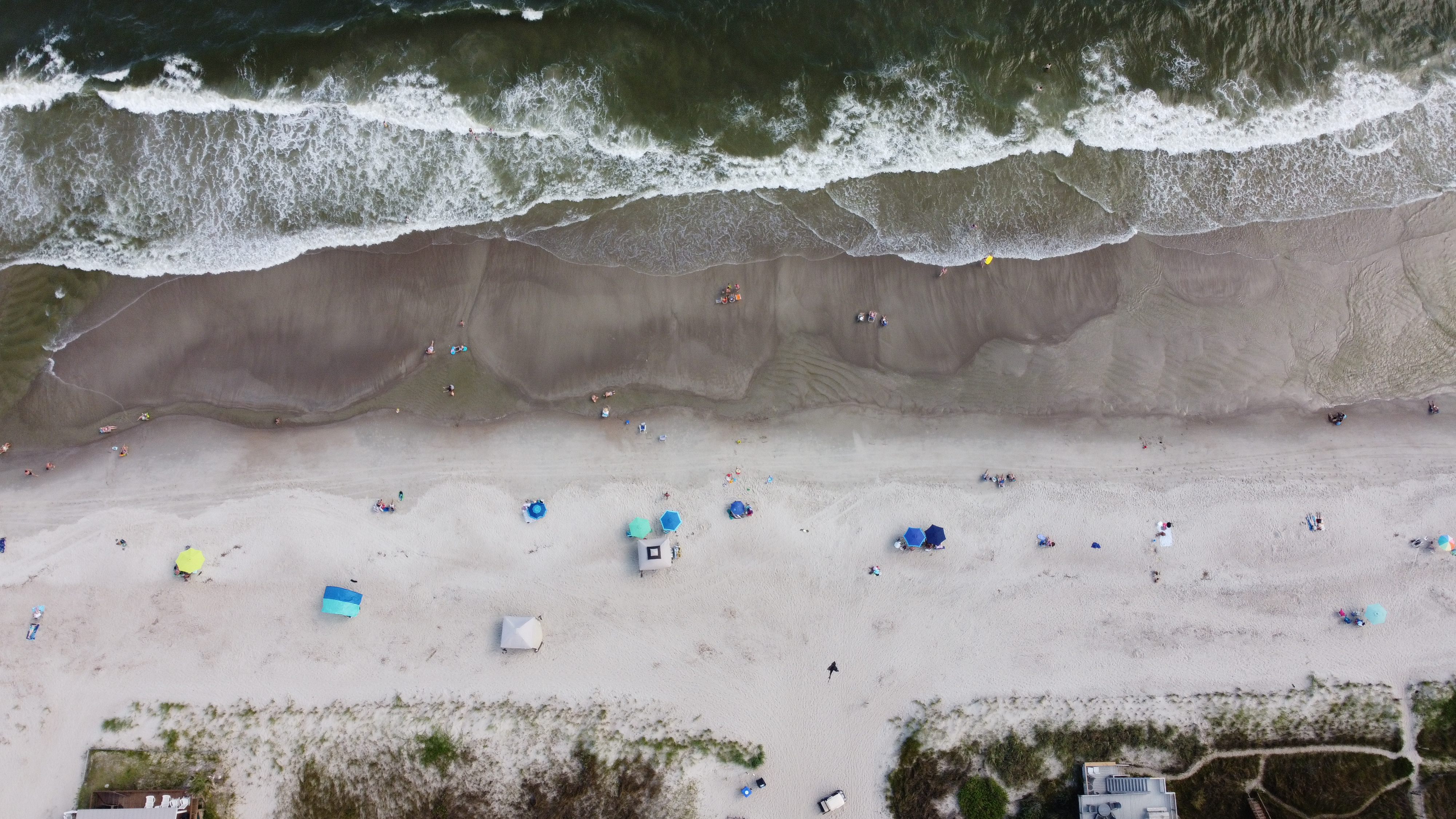 Aerial view of Oak Island, Brunswick County, North Carolina, photographed in July 2020
